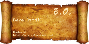 Bere Ottó névjegykártya